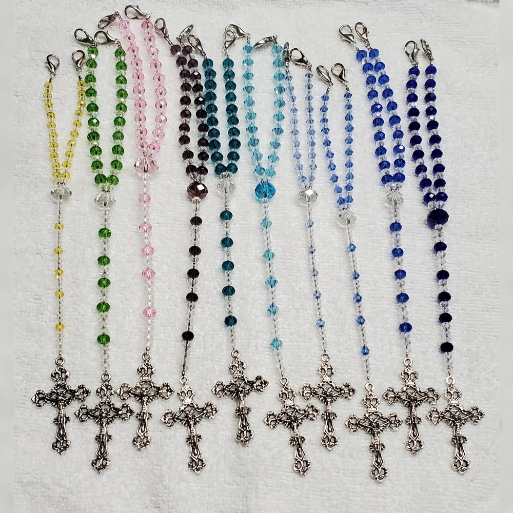 Crystal Rosary Car Charms